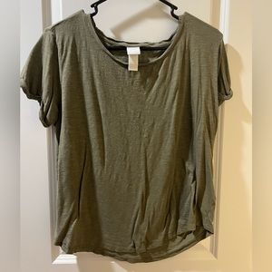 H&M Womens Olive Green Tshirt Medium